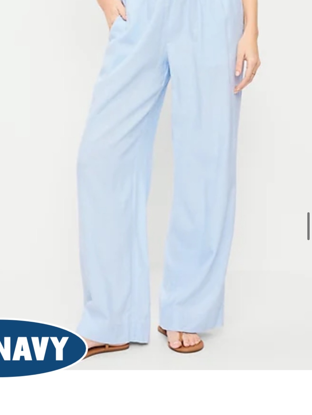 Old Navy Light Blue linen high waisted Wide-Leg Pants